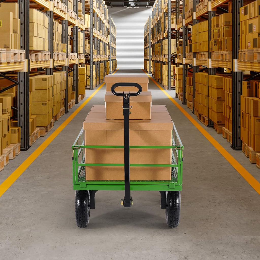 VEVOR chariot de transport de jardin véhicule utilitaire de remorque en métal extérieur robuste