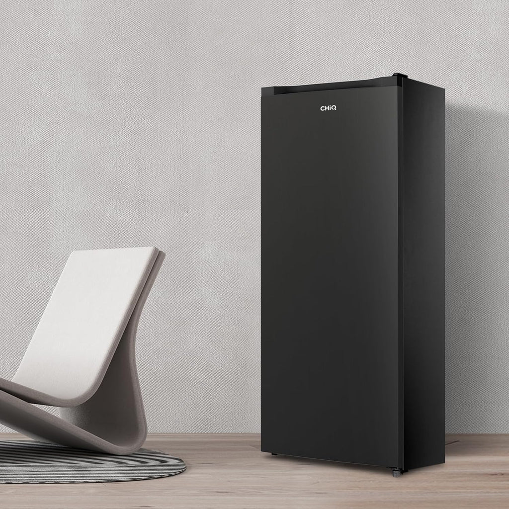 CHiQ Congélateur d'une capacité de 145 L, Congélation rapide, Thermostat réglable Silencieux Porte réversible, Noir, Classe énergétique E