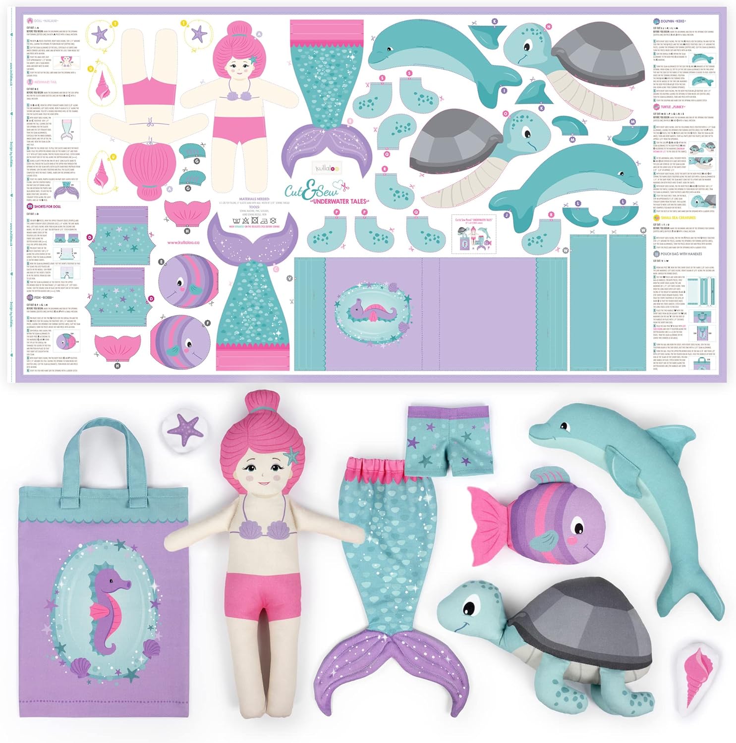 kullaloo - Kits de couture pour enfants et débutants - Kits de poupées de chiffon DIY