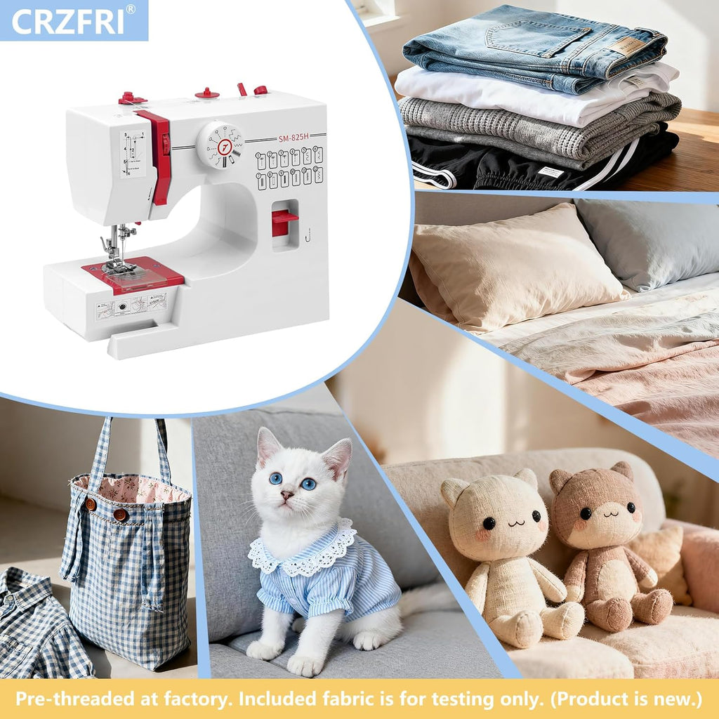 Mini machine à coudre pour débutant avec kit de couture CRZFRI Machine à coudre portable pour bricolage à domicile