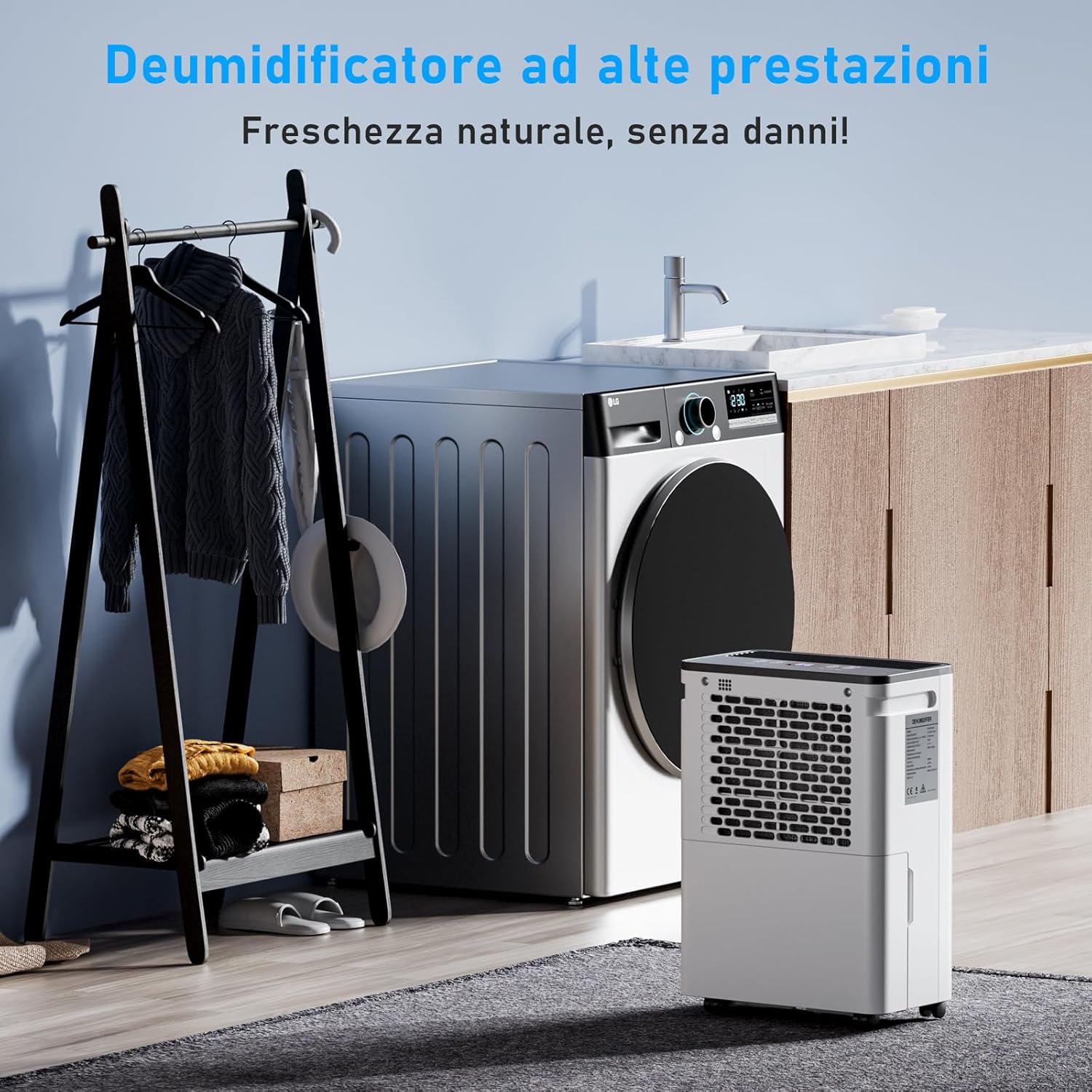 Déshumidificateur électrique 12 L avec affichage numérique de l'humidité, déshumidificateur pour maison de 40 m² avec arrêt automatique, idéal pour salles de bains, chambres, appartements et sous-sols
