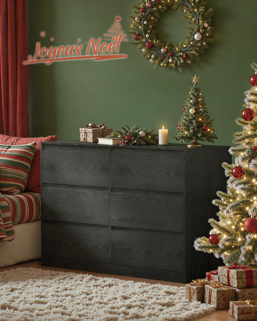 VASAGLE Kailyn Collection - Commode de Chambre à Coucher Armoire de Rangement 6 Tiroirs