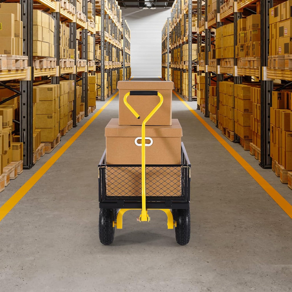 VEVOR chariot de transport de jardin véhicule utilitaire de remorque en métal extérieur robuste