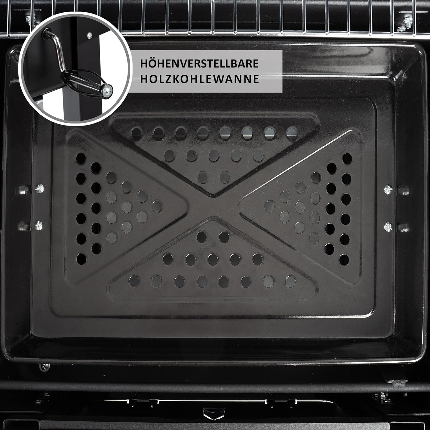 Chariot de cuisson au charbon de bois BBQ-Toro avec plateau à charbon réglable en hauteur, couvercle, thermomètre, grand fumoir pour barbecue XXL