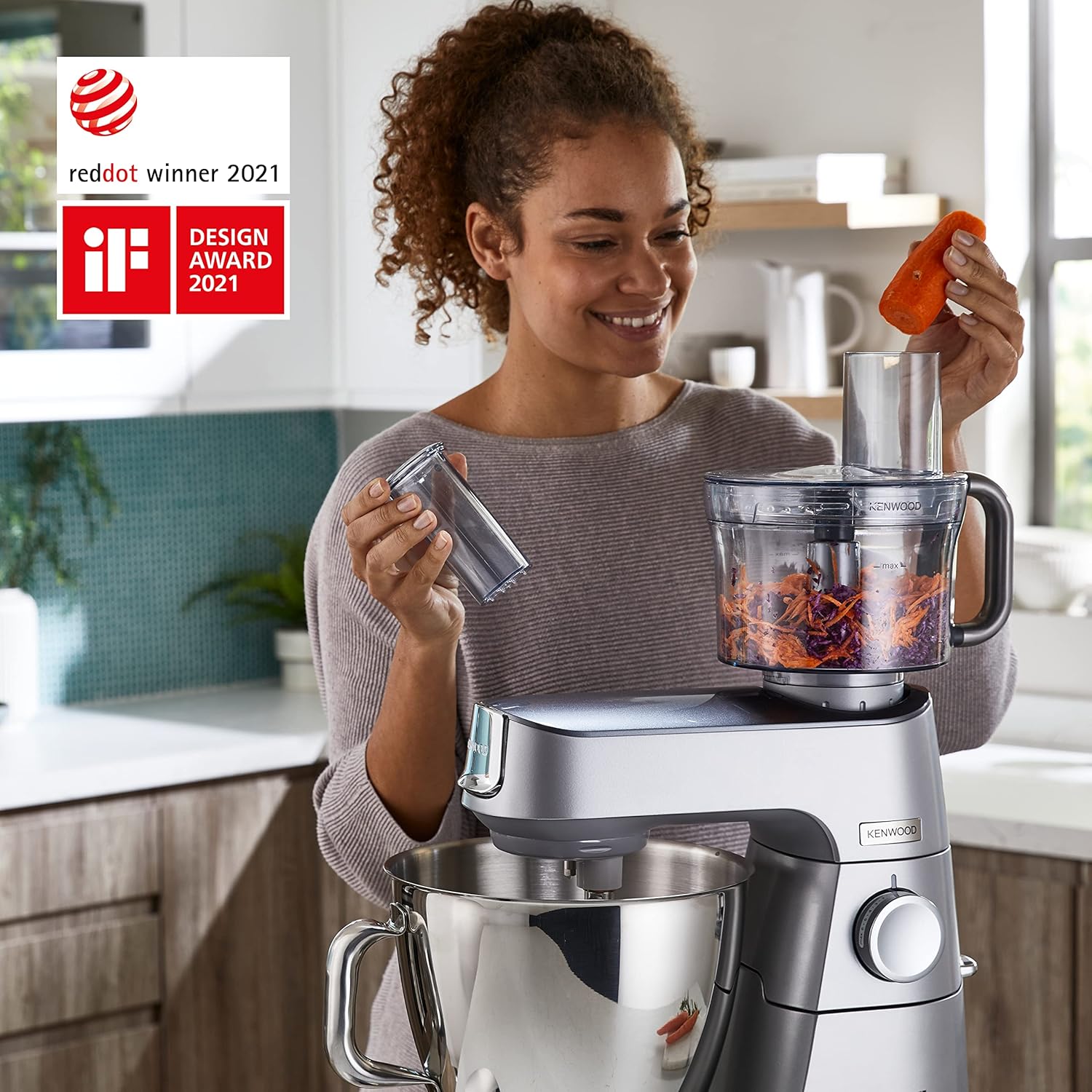 Kenwood Titanium Chef Baker KVC85.004SI Robot à pâtisserie comprenant un ensemble de 3 pâtisseries