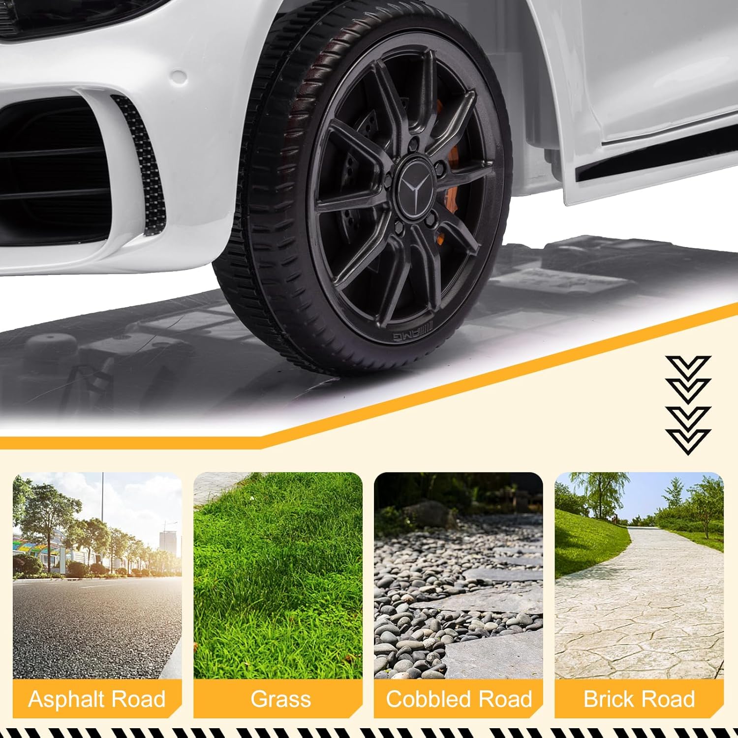 LALAHO Voitures électriques pour Enfants Mercedes Benz AMG avec Télécommande 2.4G, Véhicule électrique Enfant 2 Portes avec MP3 (Blanc)