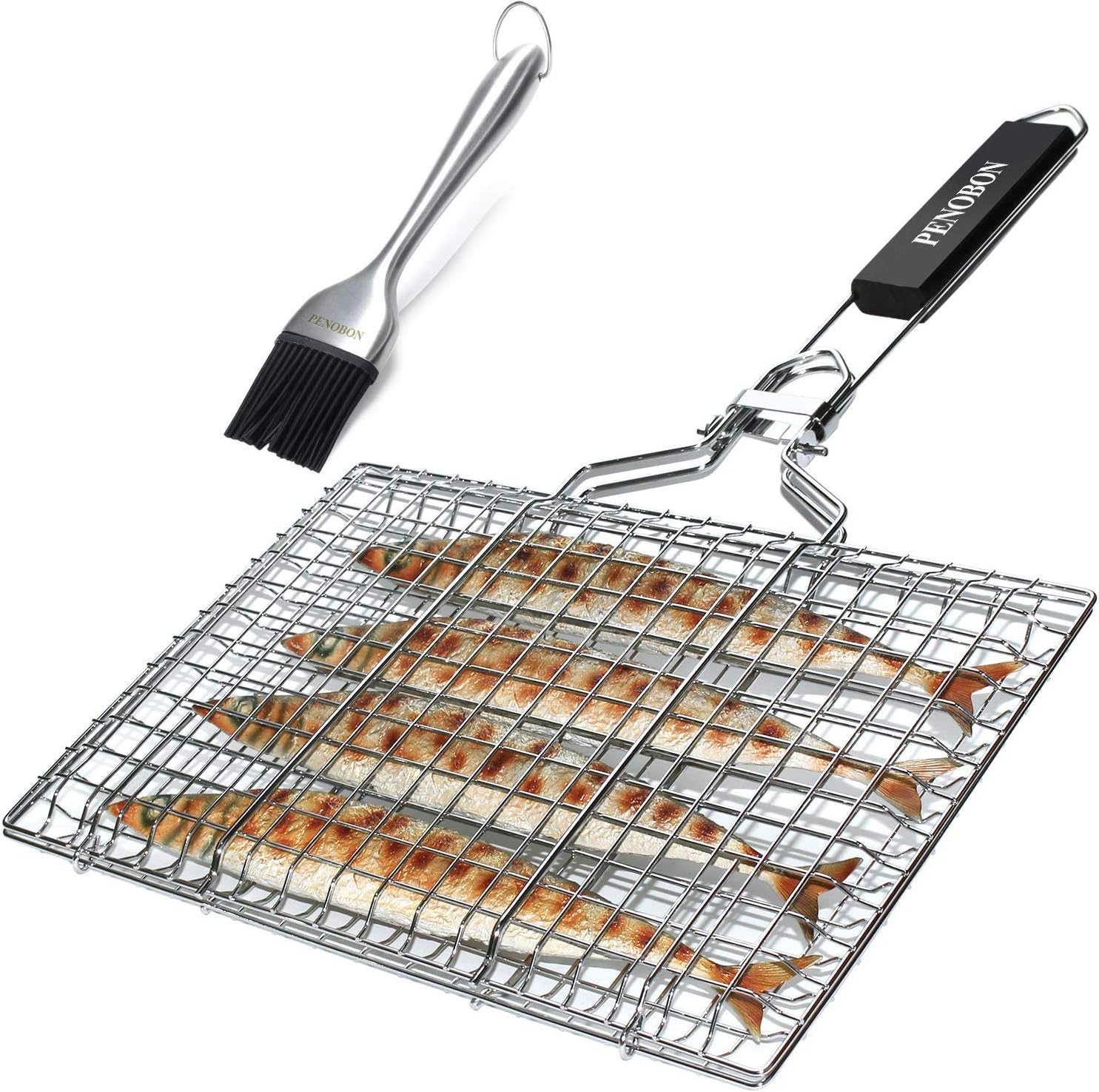 Panier à griller pliable en acier inoxydable pour la cuisson du poisson, des légumes ou des crevettes