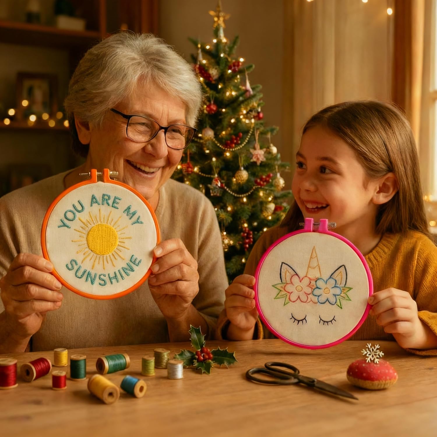 10 modèles de broderie pré-imprimés, kits de broderie pour enfants, kits de points d'aiguille pour débutants