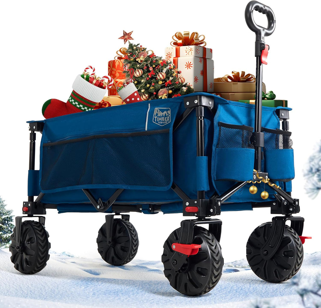 TIMBER RIDGE XXL Chariot de Transport Pliable avec Freins Chariot de Plage à Roues Tout Terrain