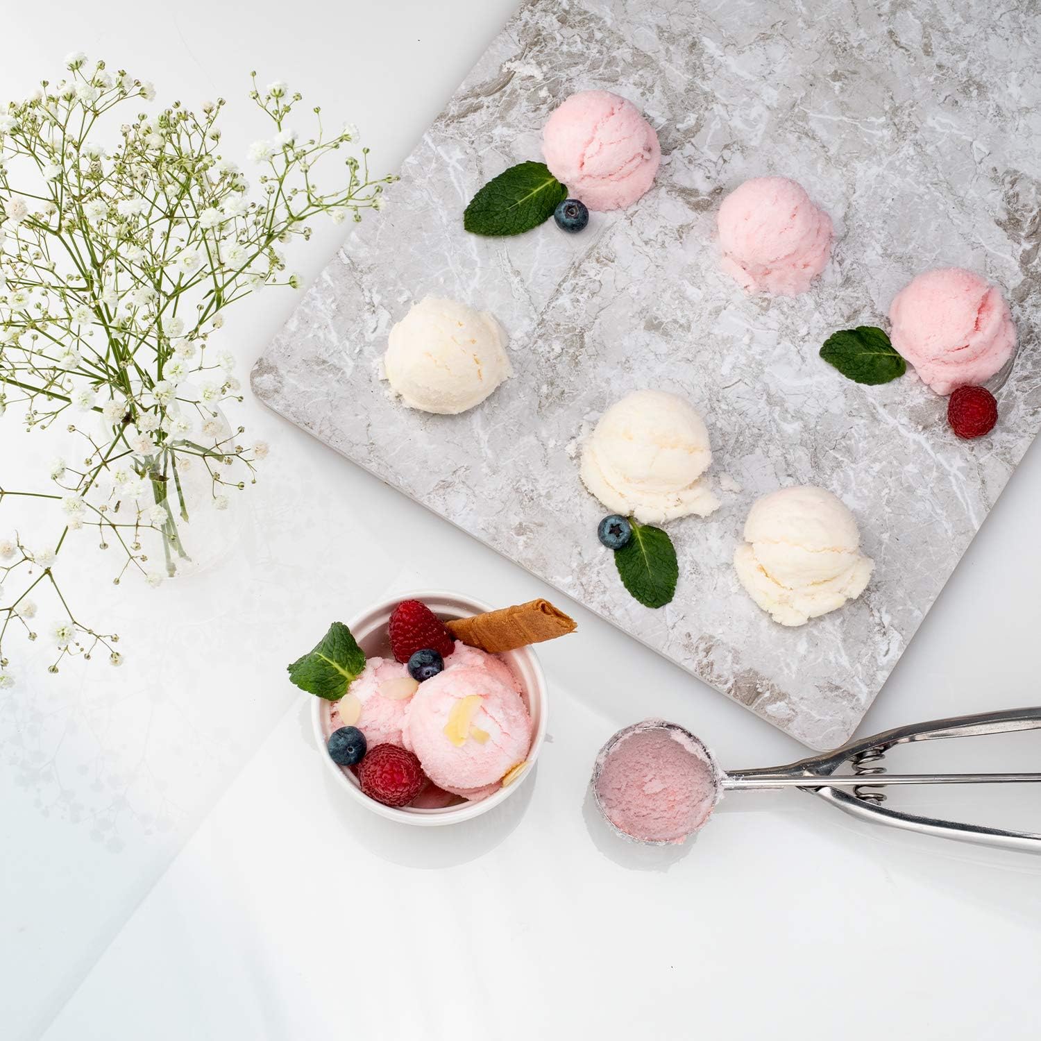 Machine à glace électrique 2L 180W avec réfrigérant et stockage de froid - Sorbet et glace