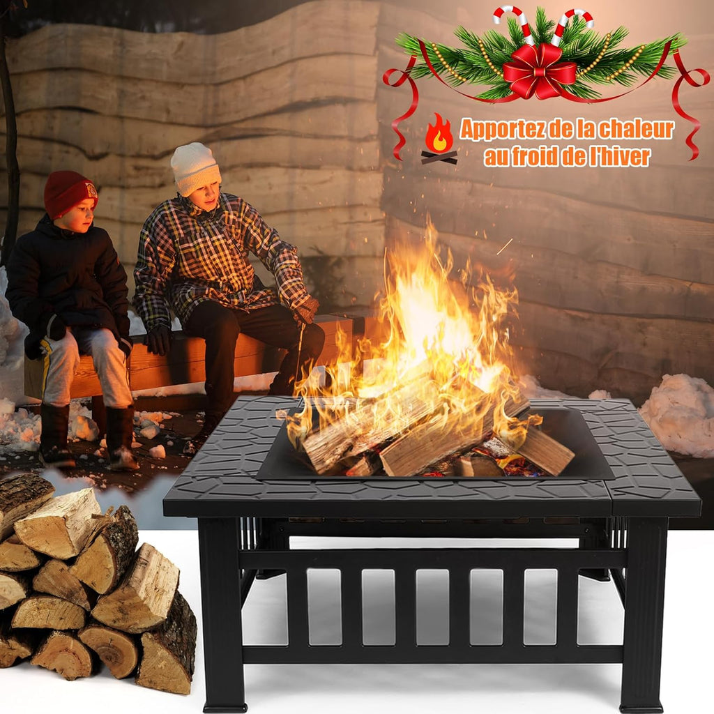 LIFERUN 81 cm barbecue foyer extérieur jardin foyer barbecue chauffage de terrasse avec grill