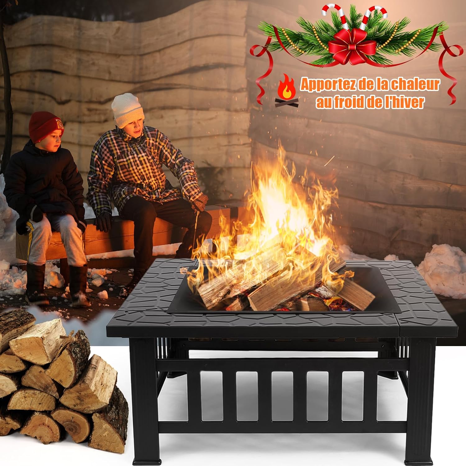 LIFERUN 81 cm barbecue foyer extérieur jardin foyer barbecue chauffage de terrasse avec grill