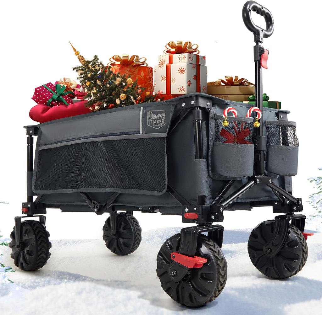 TIMBER RIDGE XXL Chariot de Transport Pliable avec Freins Chariot de Plage à Roues Tout Terrain