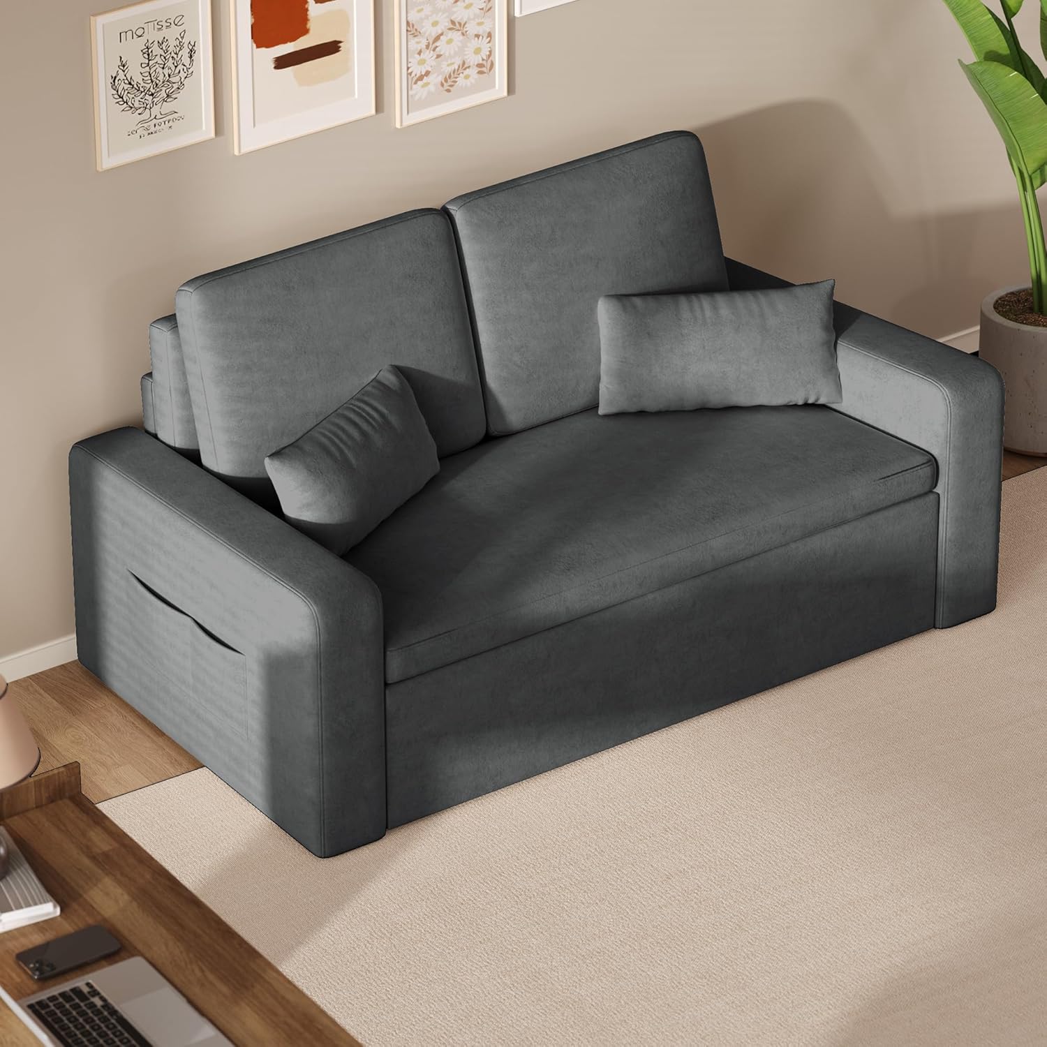 Canapé-lit convertible 2 places Xbro Canapé-lit moderne en velours