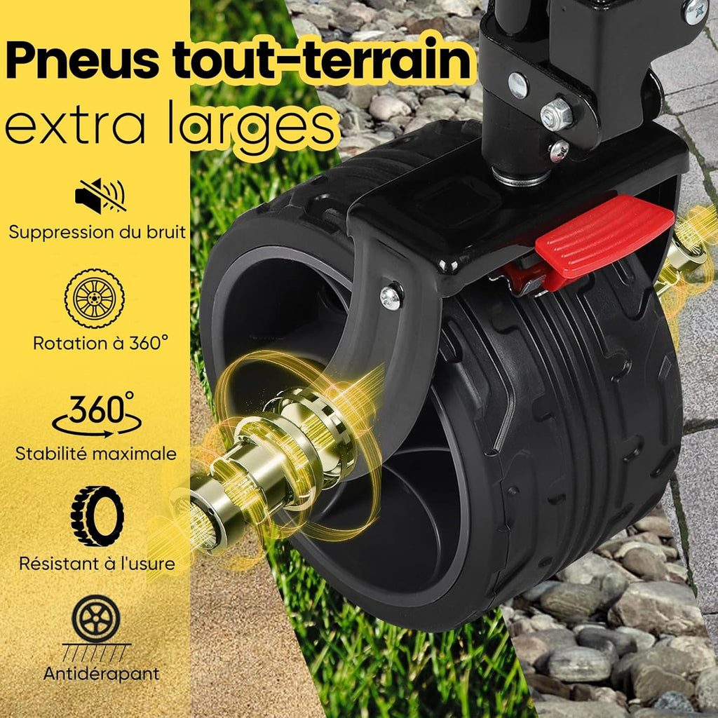 Chariot de transport pliable Sekey XXXL avec frein, chariot de jardin de plage