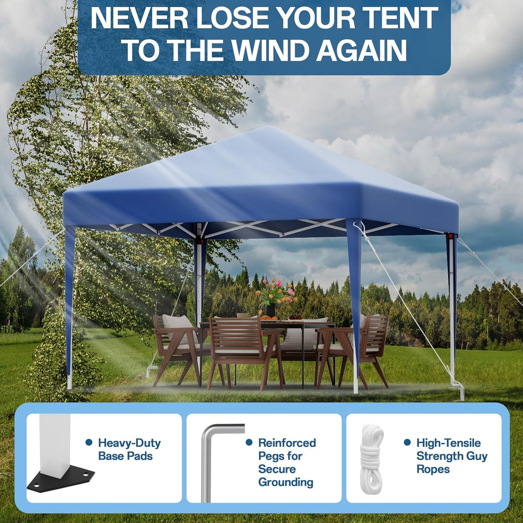 JUMMICO Waterdichte opvouwbare tuinpaviljoen, tuinpaviljoen voor buiten, in hoogte verstelbaar, Barnum UV50+, paviljoen voor kamperen, festivals, strand, tuinen 