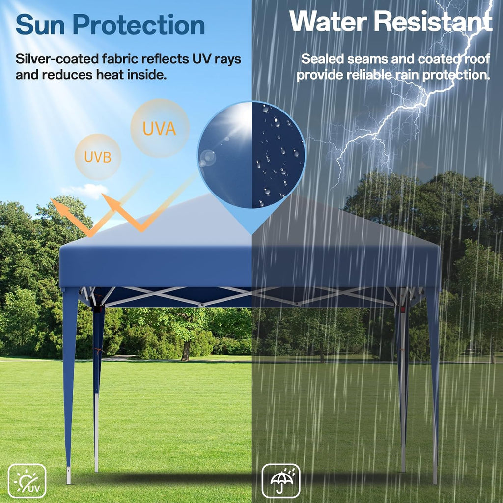 JUMMICO Waterdichte opvouwbare tuinpaviljoen, tuinpaviljoen voor buiten, in hoogte verstelbaar, Barnum UV50+, paviljoen voor kamperen, festivals, strand, tuinen 