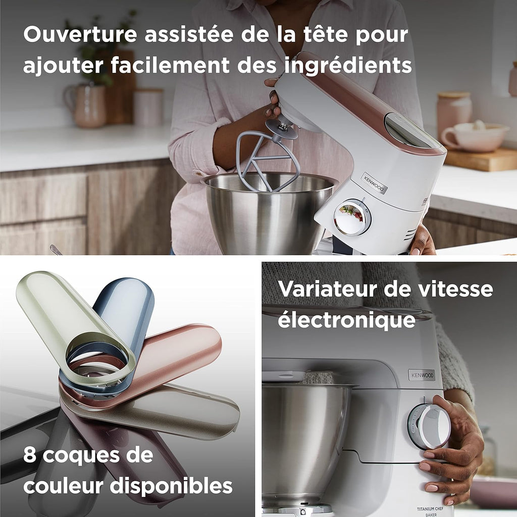 Kenwood Titanium Chef Baker KVC85.004SI Robot à pâtisserie comprenant un ensemble de 3 pâtisseries
