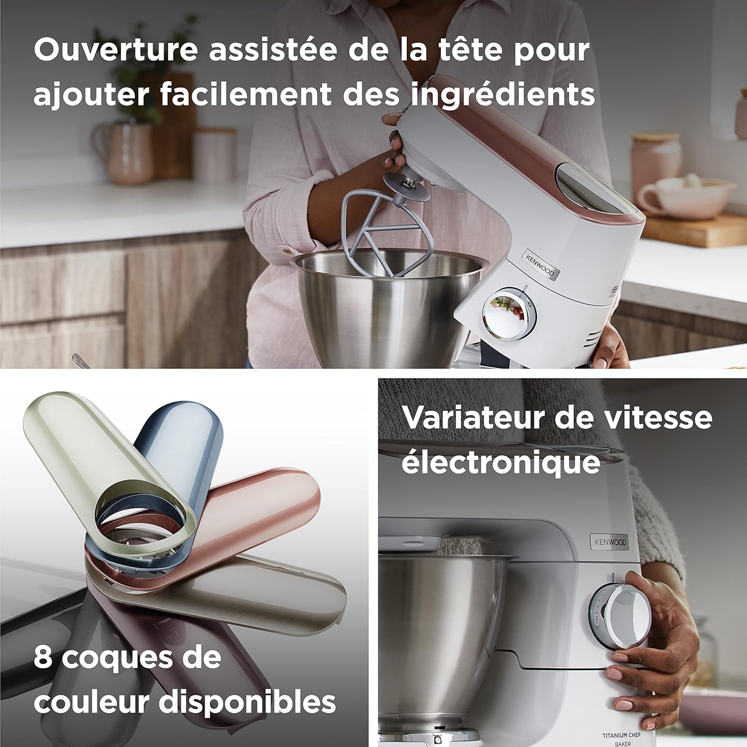 Kenwood Titanium Chef Baker KVC85.004SI Robot à pâtisserie comprenant un ensemble de 3 pâtisseries