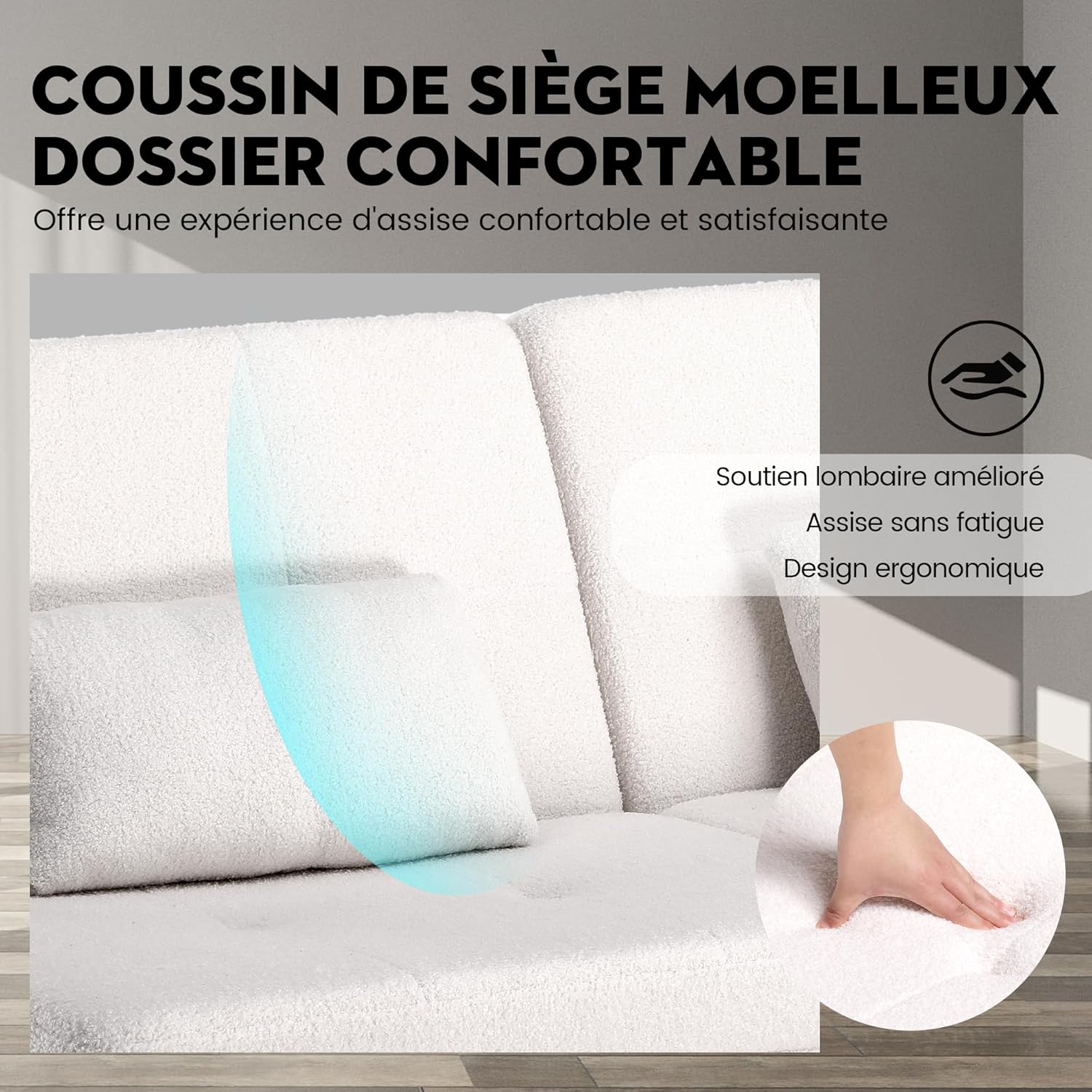 COMHOMA Slaapbank met slaapfunctie - Omvormbare futonhoes - Hoekbank - 3-zits gastenbank - met verstelbare stoffen rugleuning - Grijs 