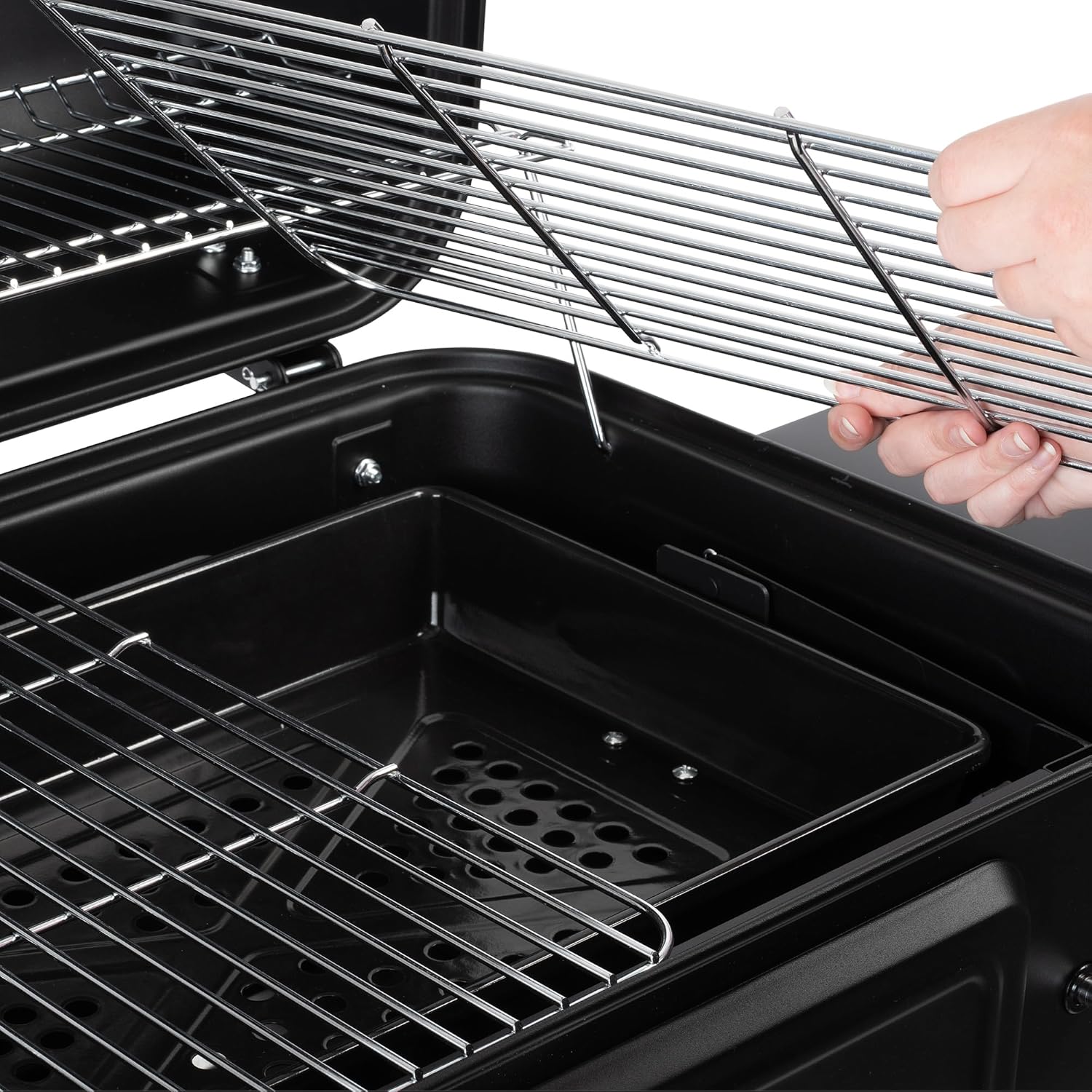 Chariot de cuisson au charbon de bois BBQ-Toro avec plateau à charbon réglable en hauteur, couvercle, thermomètre, grand fumoir pour barbecue XXL