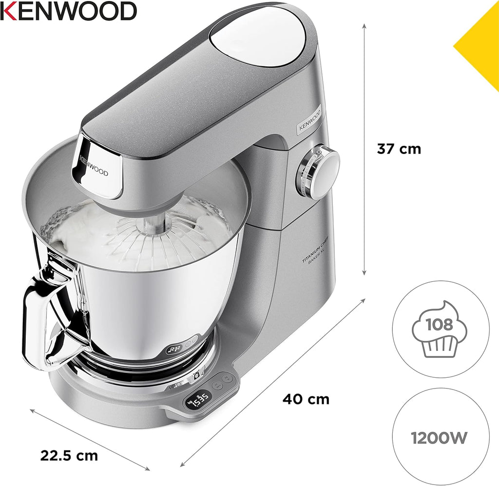 Kenwood Titanium Chef Baker KVC85.004SI Robot à pâtisserie comprenant un ensemble de 3 pâtisseries