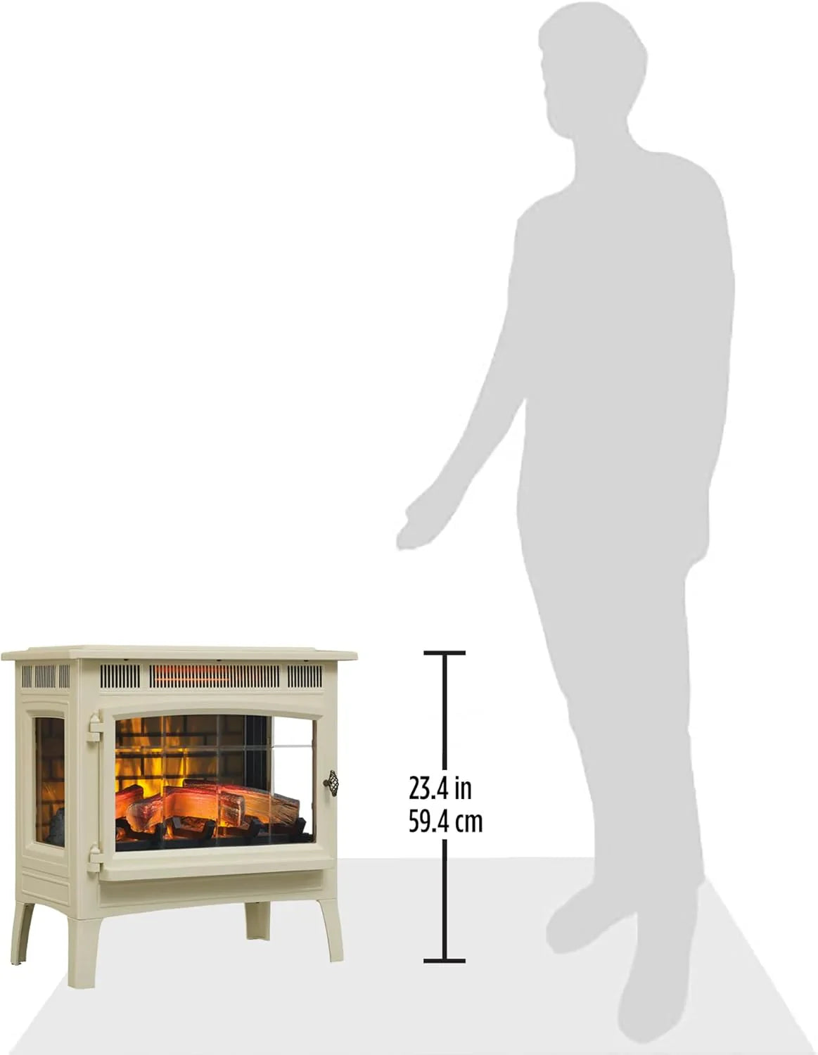 Poêle-cheminée électrique autonome avec effet de flamme 3D pour 1 000 pi²