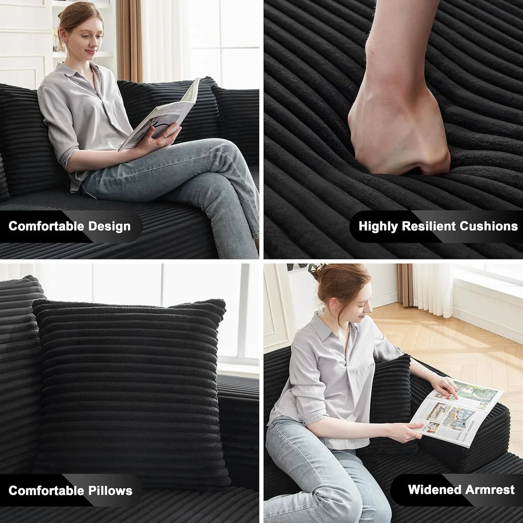 Canapé nuage de 110 pouces, canapé désossé dans le salon, canapé modulable avec sièges profonds