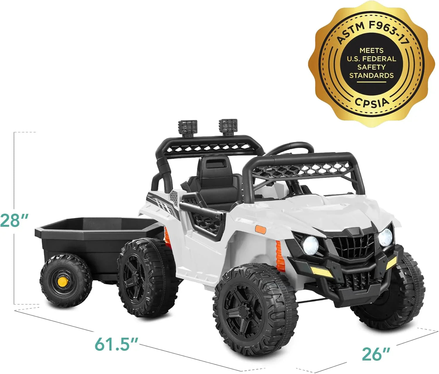 Voiture électrique UTV noire pour enfants