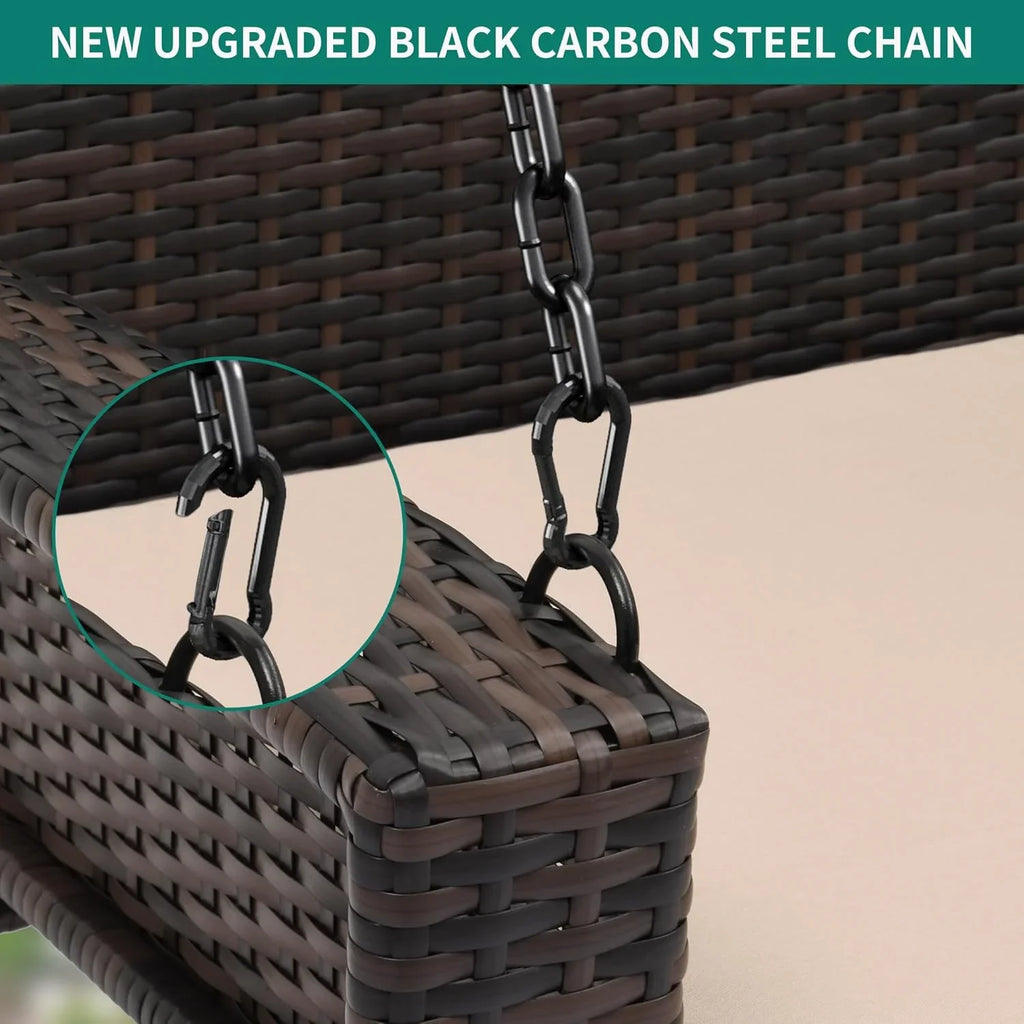 YITAHOME Balancelle suspendue pour porche, 3 places, banc d'extérieur en osier