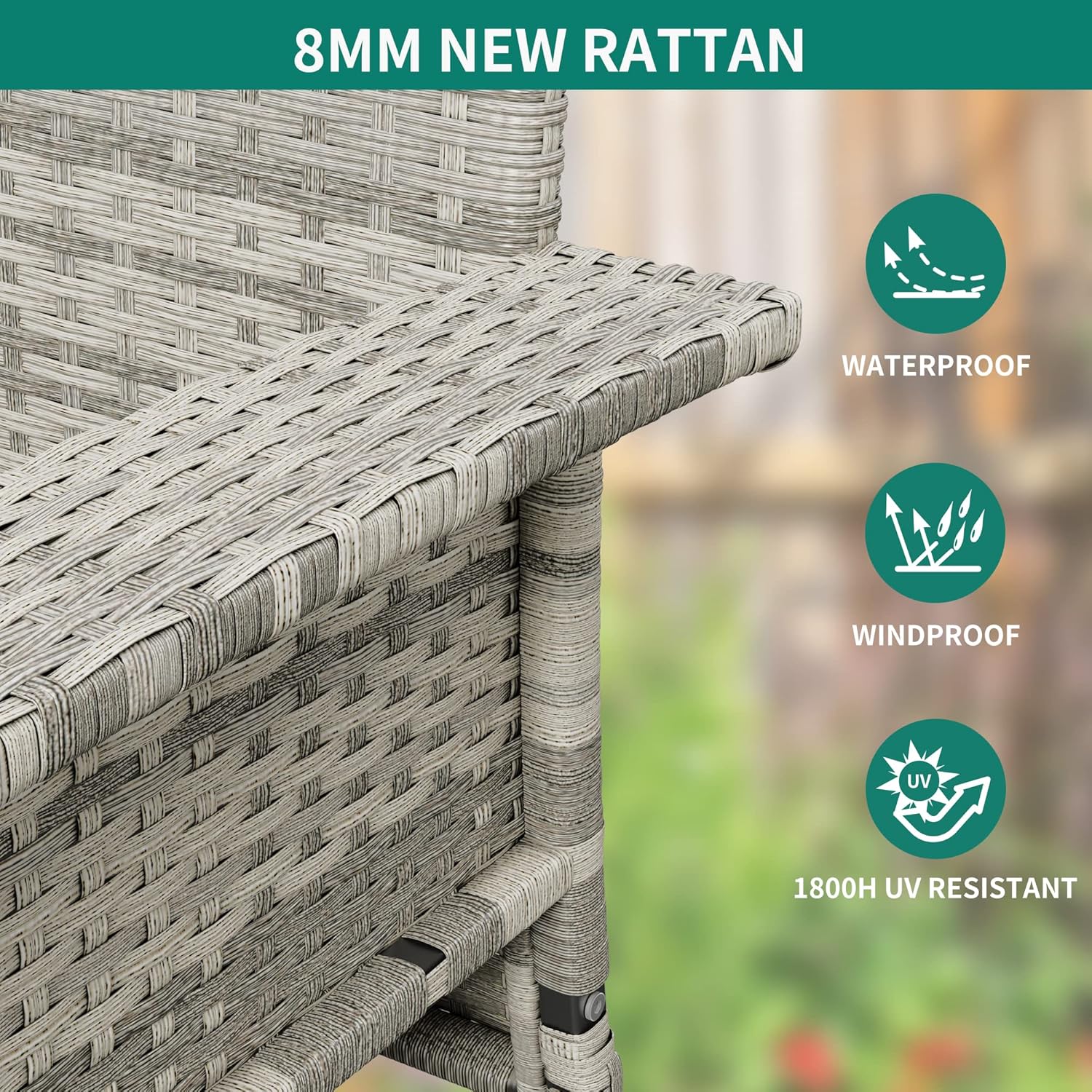 YITAHOME Balancelle suspendue pour porche, 3 places, banc d'extérieur en osier