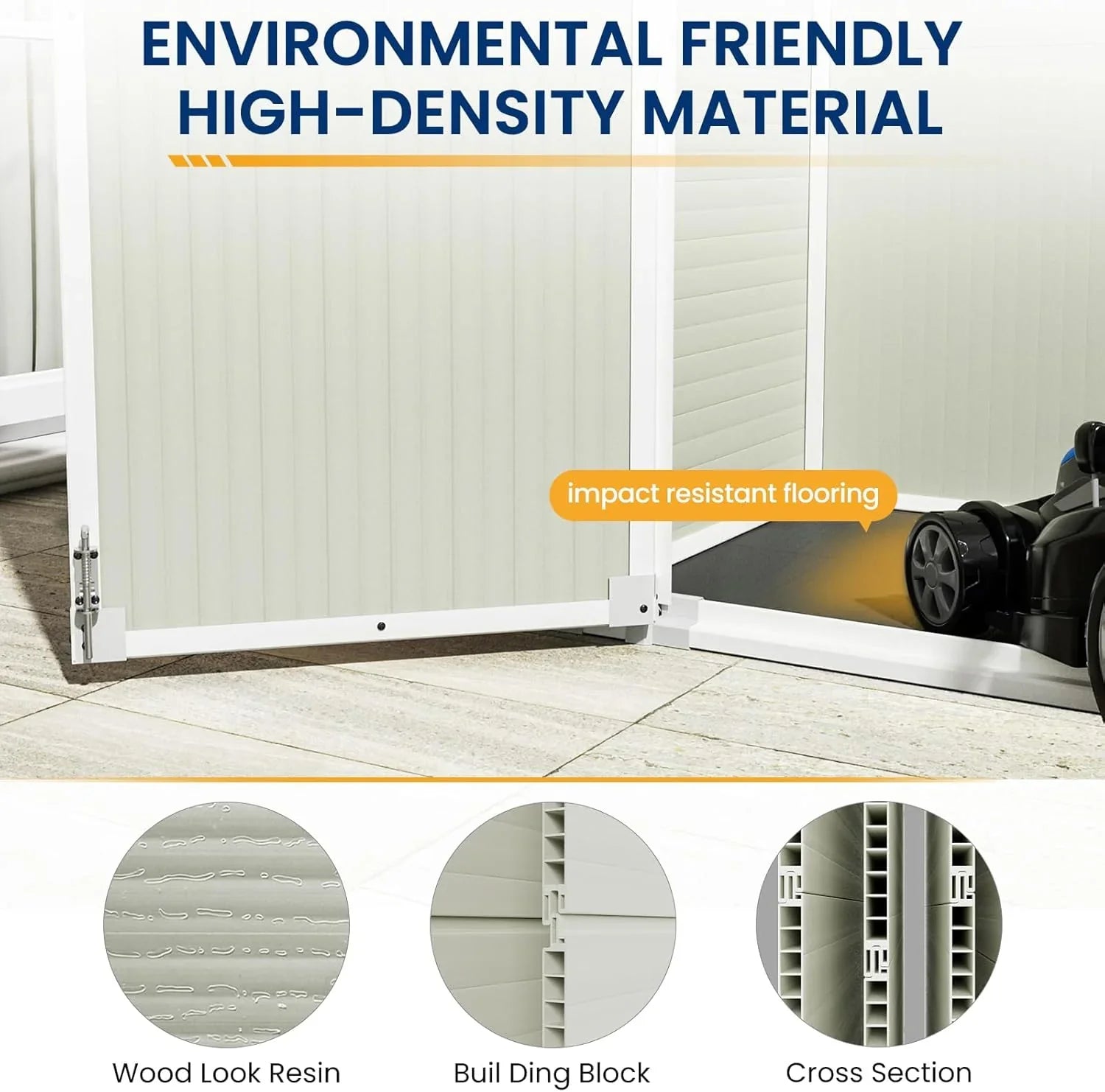 Abri de rangement extérieur horizontal Amopatio de 41 pieds cubes