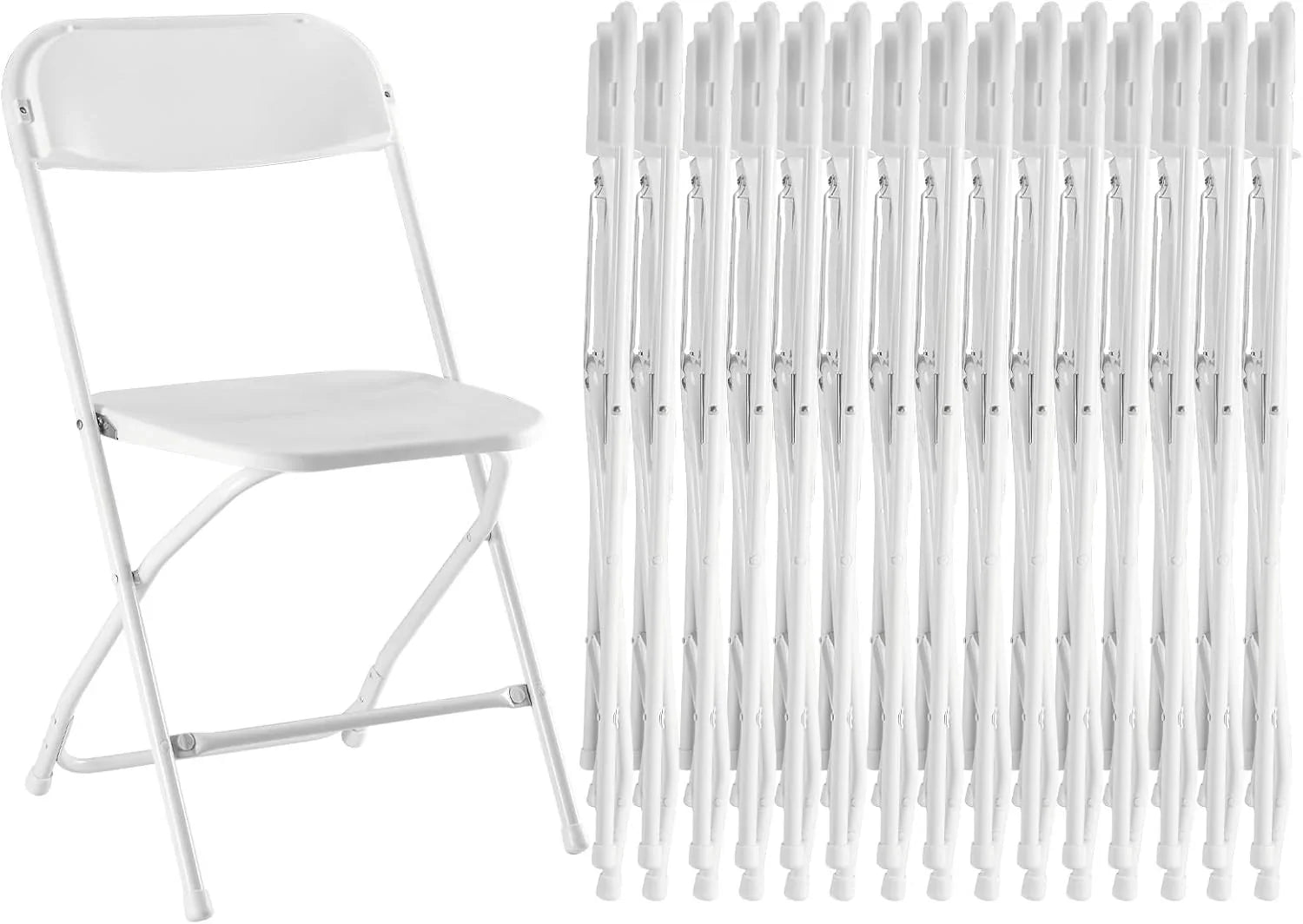 Lot de 12 chaises pliantes Sweetcrispy, rembourrées en cuir, robustes et pliables en métal.