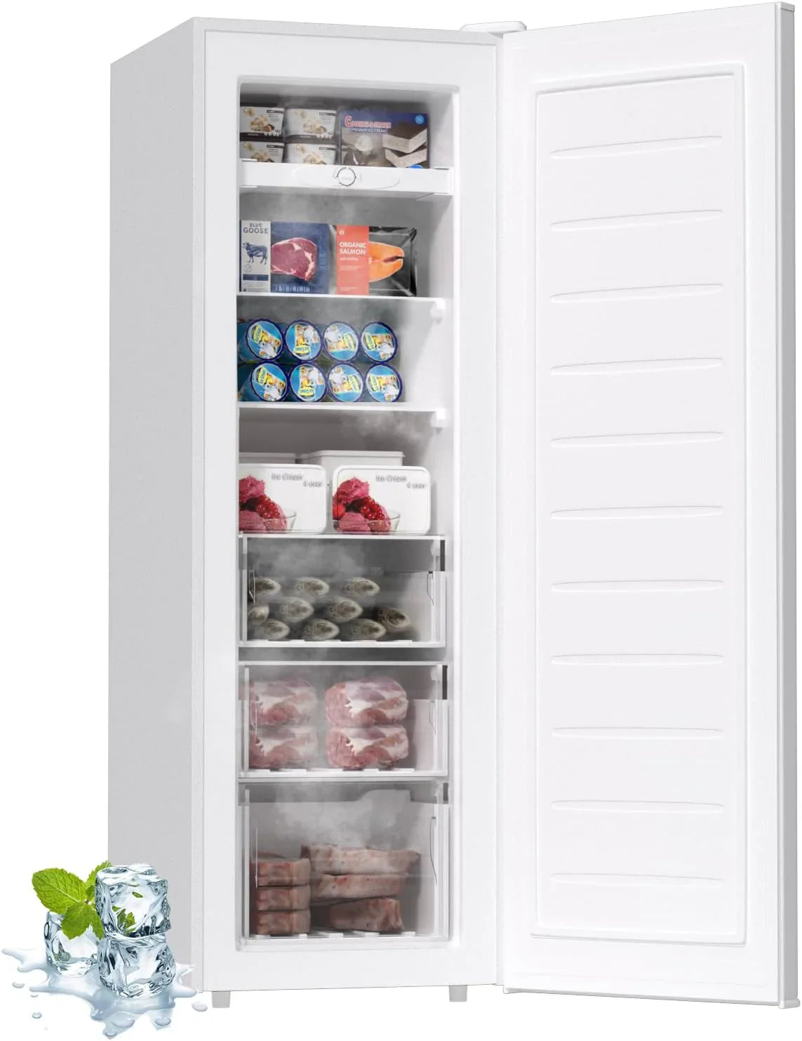 Congélateur vertical Bangson, 7 pieds cubes, congélateur/réfrigérateur vertical convertible