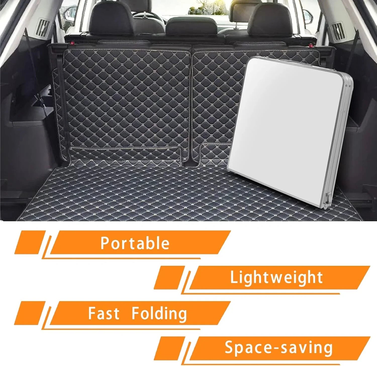 Table pliante d'extérieur en aluminium, légère, réglable en hauteur, avec rangement, pour barbecue, fête, camping