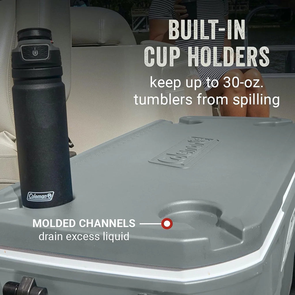 Glacière portable isotherme à roulettes Coleman, glacière rigide d'extérieur étanche, conserve la glace jusqu'à 5 jours, 100 litres