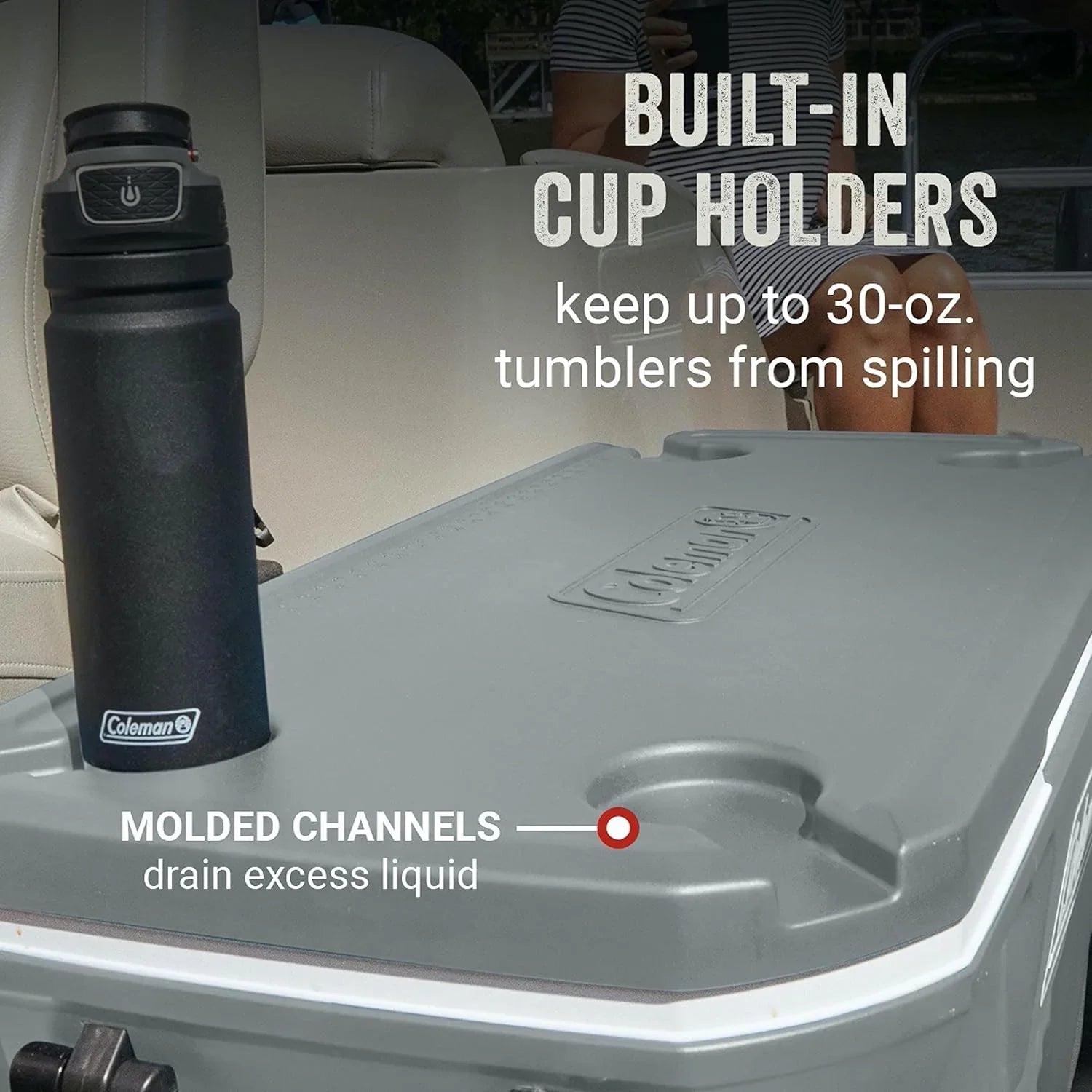 Glacière portable isotherme à roulettes Coleman, glacière rigide d'extérieur étanche, conserve la glace jusqu'à 5 jours, 100 litres