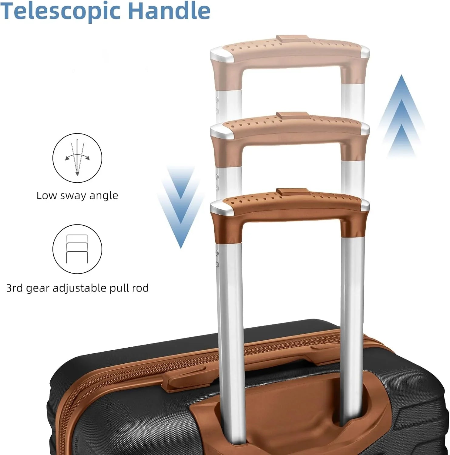 Ensemble de bagages à main légers et extensibles à coque rigide de 6 pièces
