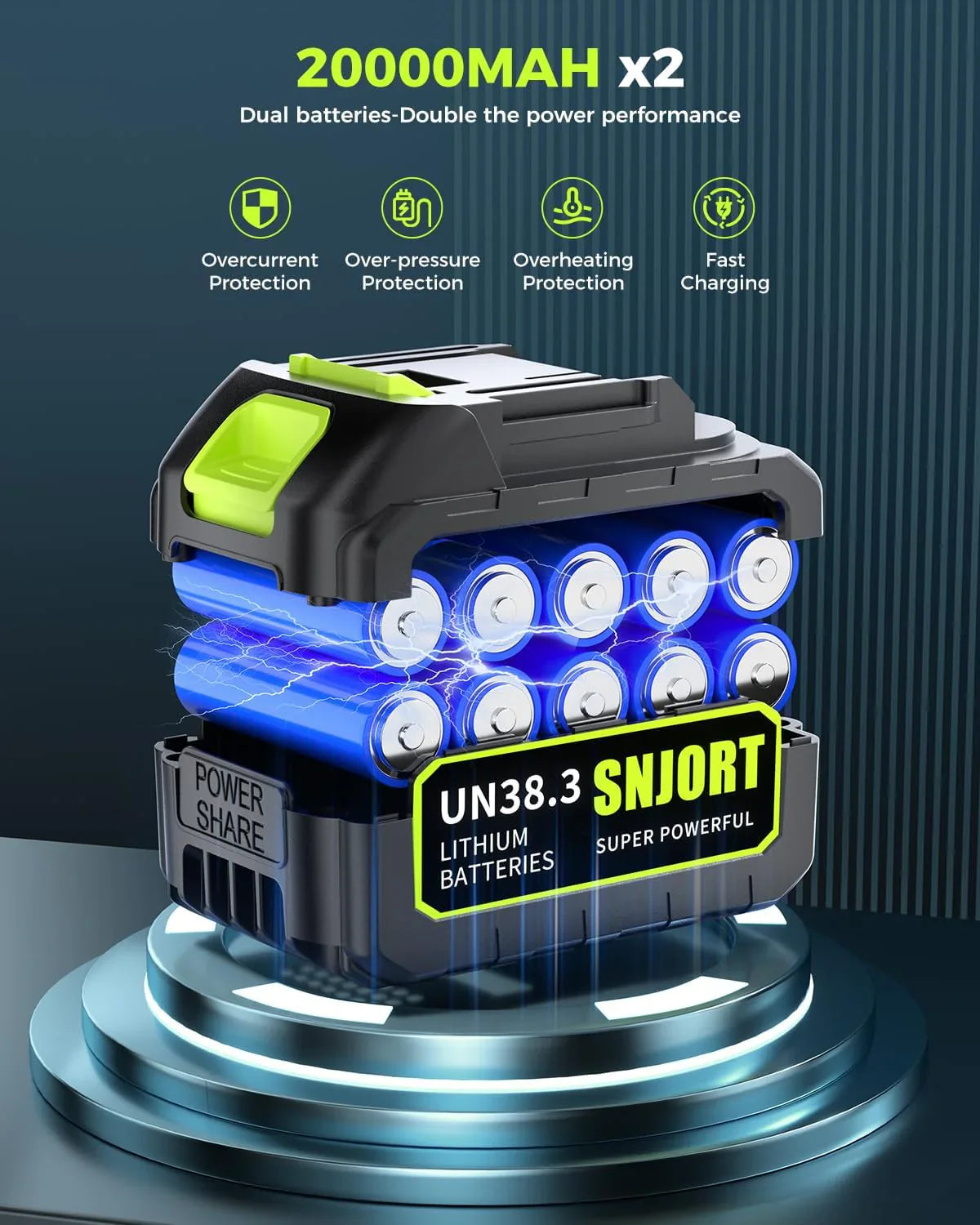 Souffleur à feuilles sans fil avec batterie et chargeur, buse allongée, souffleur turboréacteur pour le nettoyage de la cour