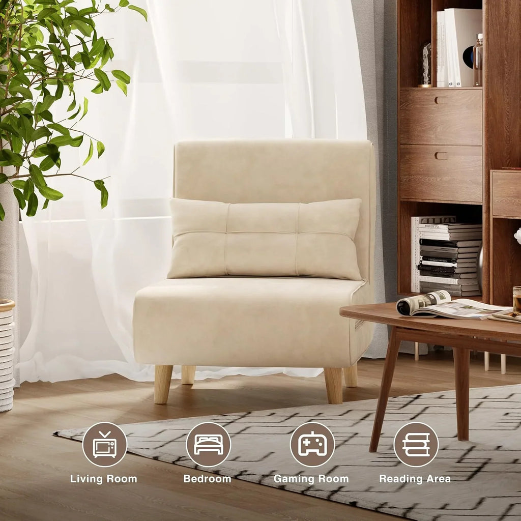 Fauteuil-lit 3 en 1, canapé-lit futon convertible avec dossier réglable