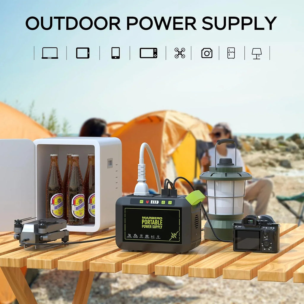 Centrale électrique portable 88 Wh, générateur solaire au lithium pour camping, charge rapide avec prise secteur, batterie externe de 120 W de pointe