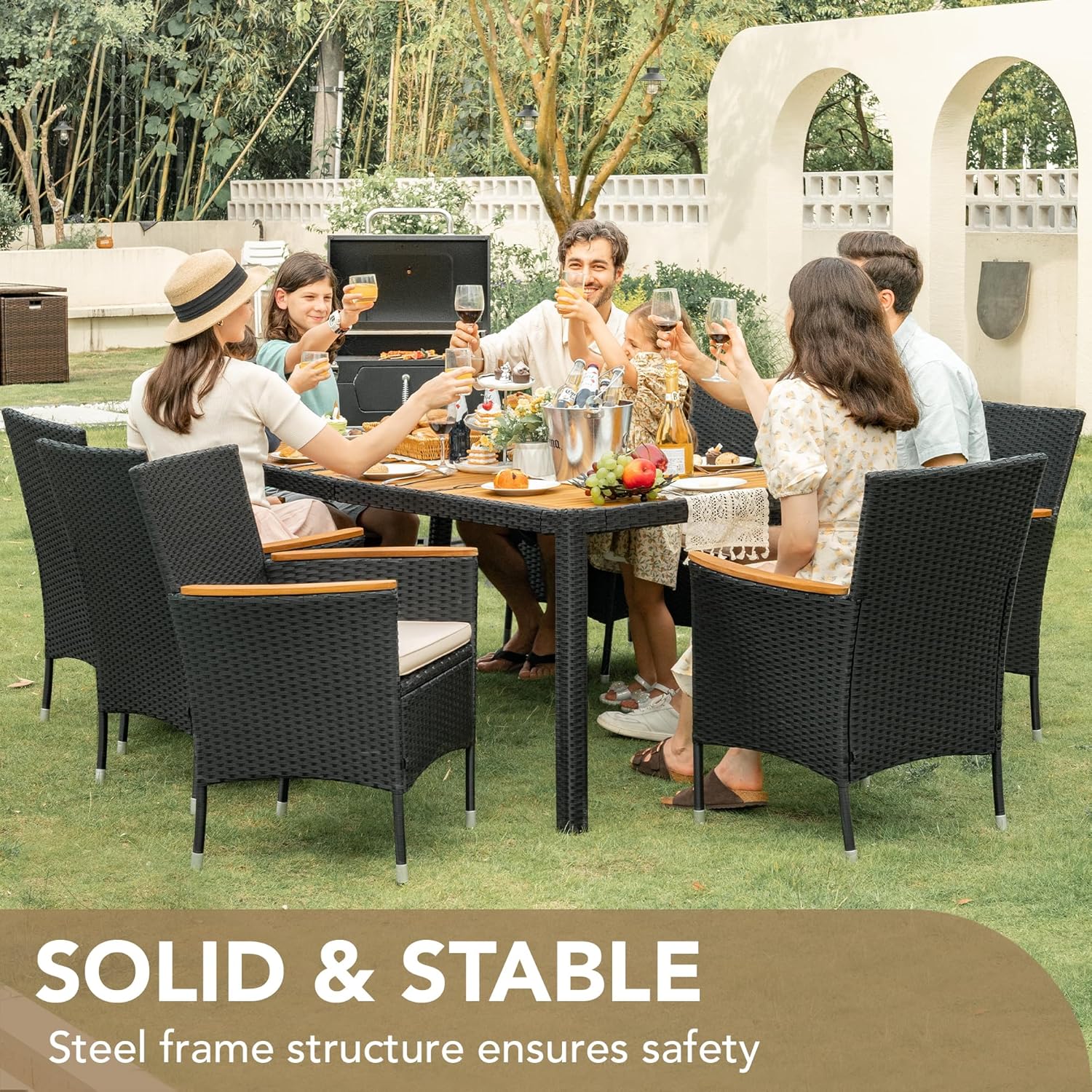 Ensemble de meubles de salle à manger Devoko 7 pièces, ensemble de salon de patio,