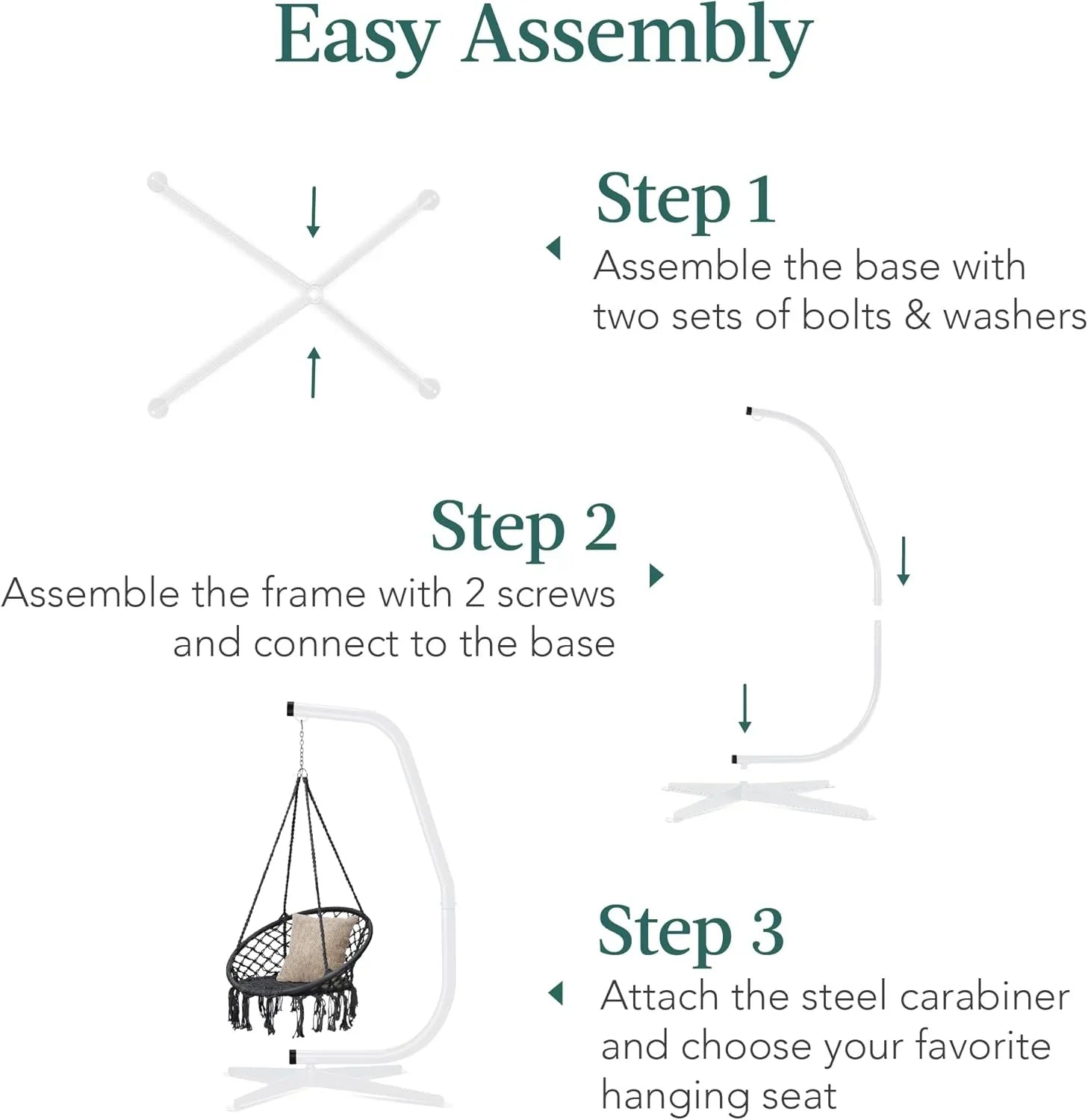 Support en C pour hamac en métal Best Choice Products