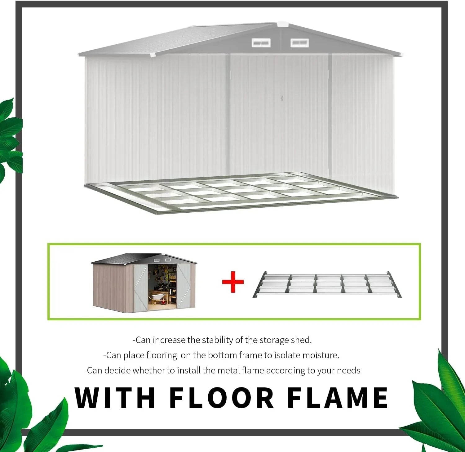 Abri de jardin extérieur Aoxun 6,2 x 4 pieds, abri de jardin en métal avec porte verrouillable et toit en pente, abri à outils, abri à vélos