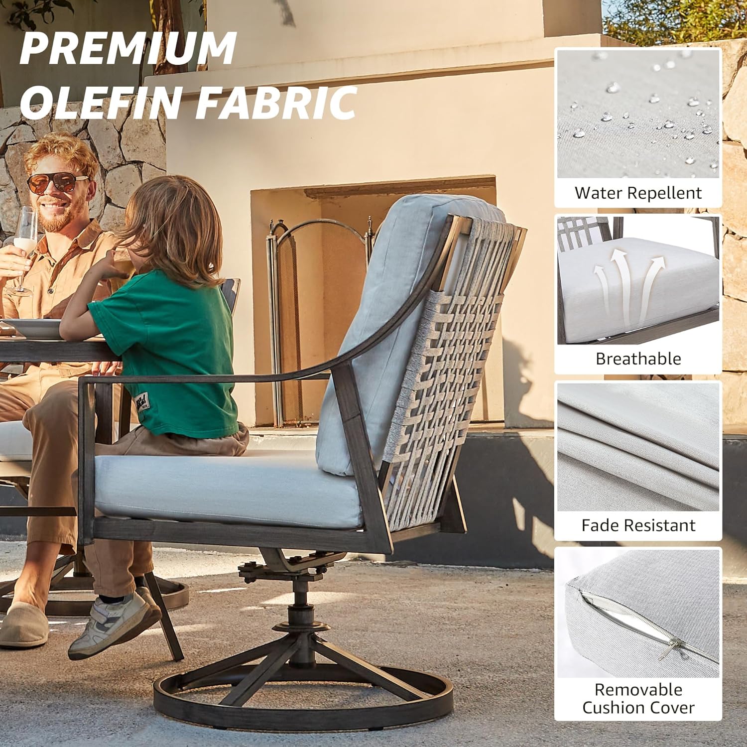 Ensemble table et chaises de salle à manger d'extérieur 5 pièces NATURAL EXPRESSIONS