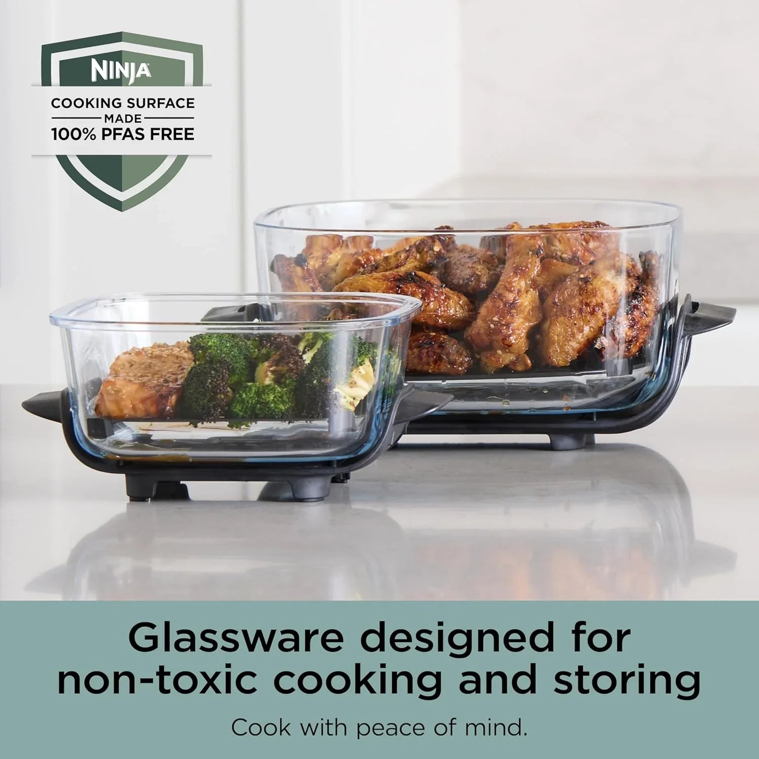 Ninja Crispi Friteuse à air portative en verre 4-en-1