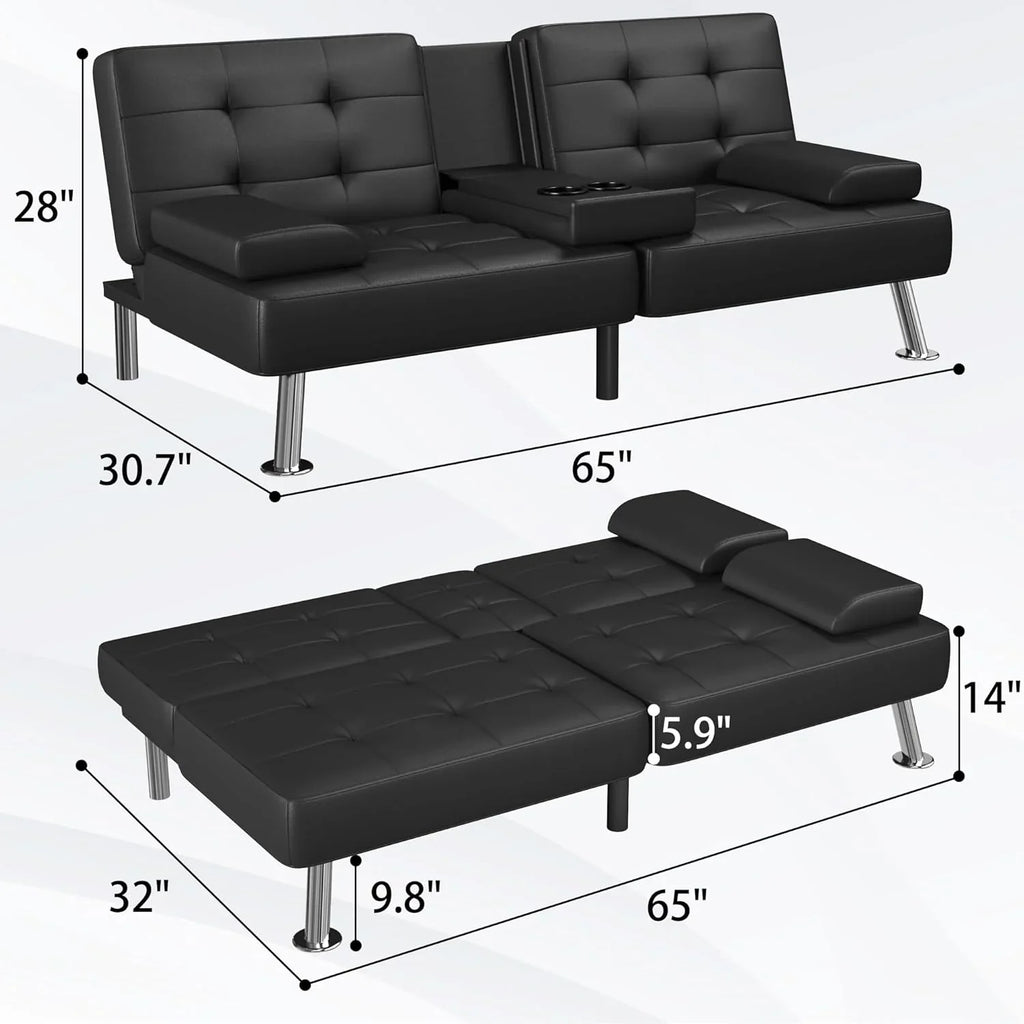 Canapé-lit futon Flamaker Ensemble futon pliant moderne Chaise longue convertible