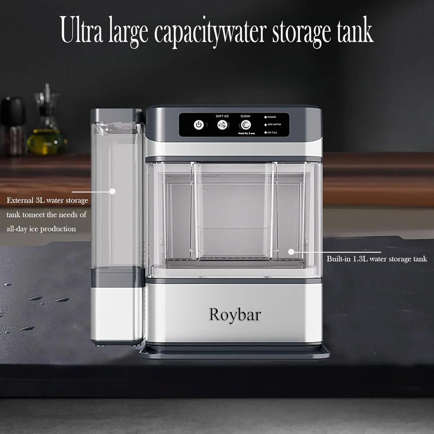 Machine à glaçons portable autonettoyante 41 lb/24 h avec réservoir d'eau amovible de 3 litres