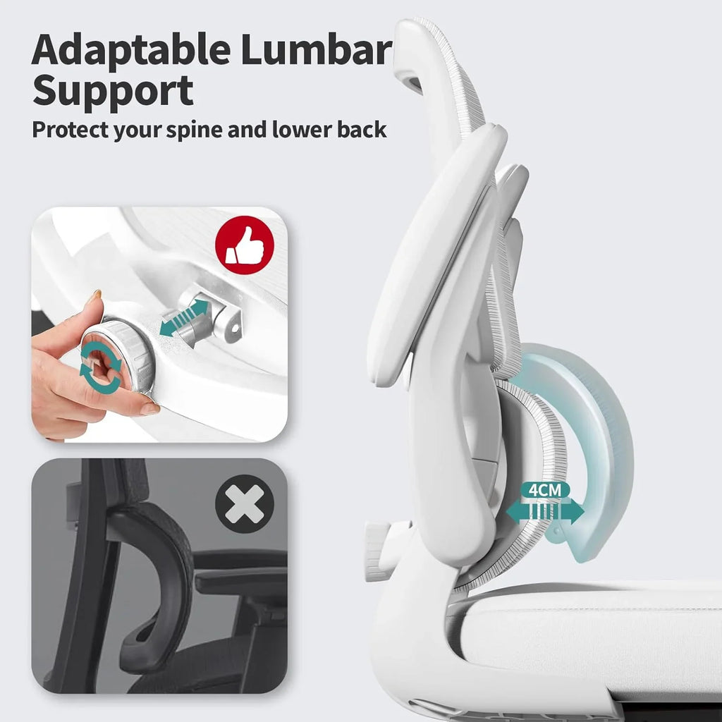 Chaise de bureau ergonomique TRALT, capacité de 150 kg, en maille, avec roulettes