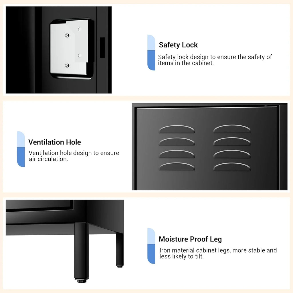 Casier GAOMON pour employés, armoire à casiers 6 portes avec crochets, casier de rangement